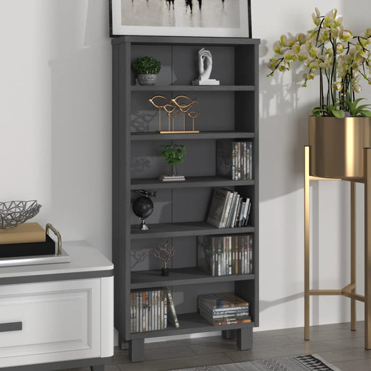 Berkfield CD Cabinet HAMAR Dark Grey 45x18x100 cm Solid Wood Pine