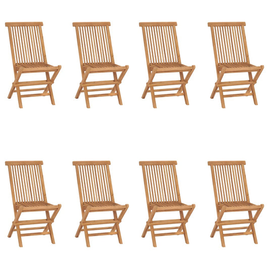 Berkfield Folding Garden Chairs 8 pcs Solid Teak Wood