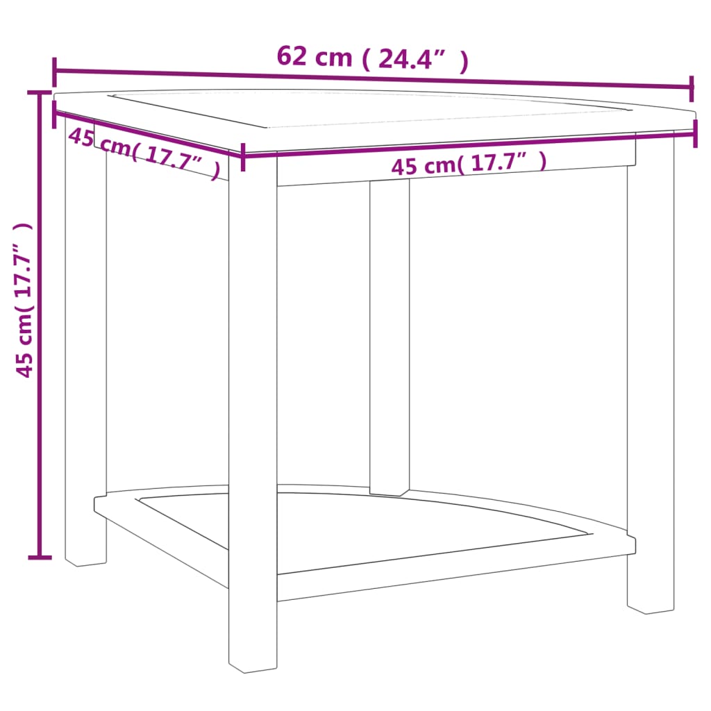 Berkfield Corner Shower Bench 50x40x45 cm Solid Wood Teak