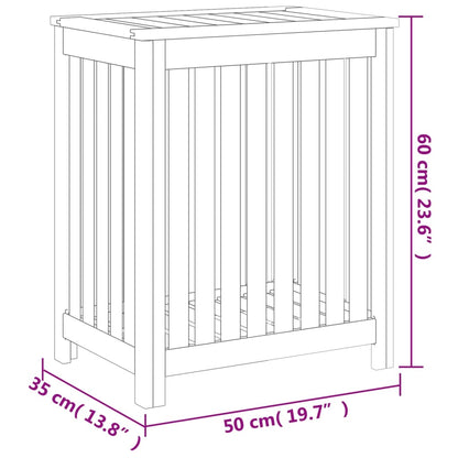 Berkfield Wash Bin 50x35x60 cm Solid Wood Teak