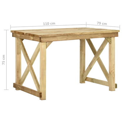 Berkfield Garden Table 110x79x75 cm Impregnated Pinewood