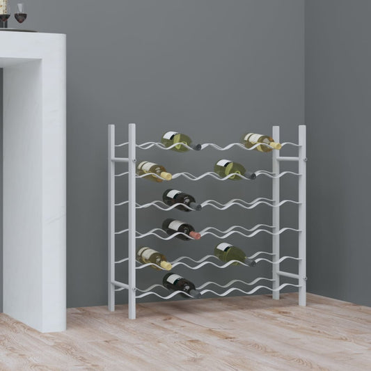 Berkfield Wine Rack for 36 Bottles White Metal