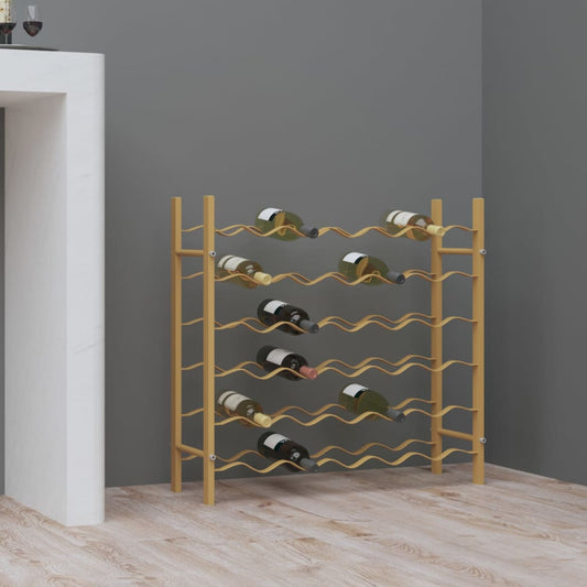 Berkfield Wine Rack for 36 Bottles Gold Metal