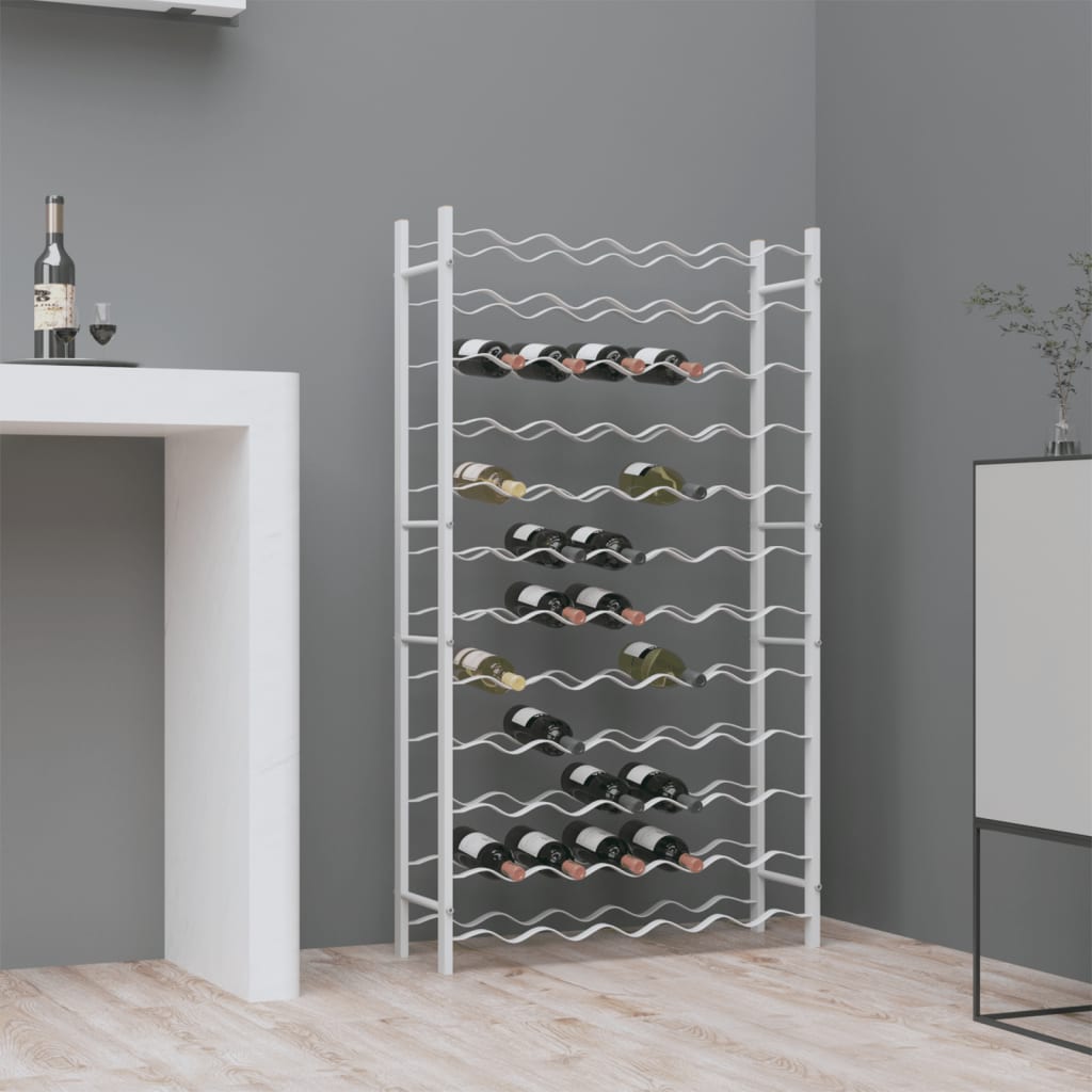 Berkfield Wine Rack for 72 Bottles White Metal