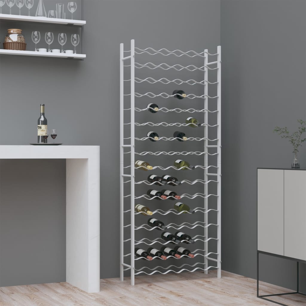 Berkfield Wine Rack for 96 Bottles White Metal