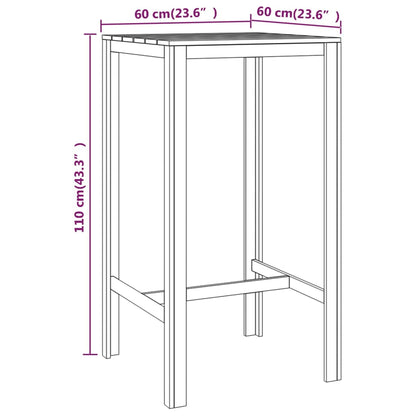 Berkfield Bar Table 60x60x110 cm Impregnated Pinewood