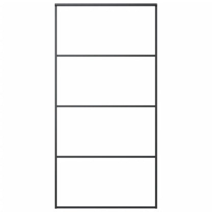 Berkfield Sliding Door Frosted ESG Glass and Aluminium 102.5x205 cm Black