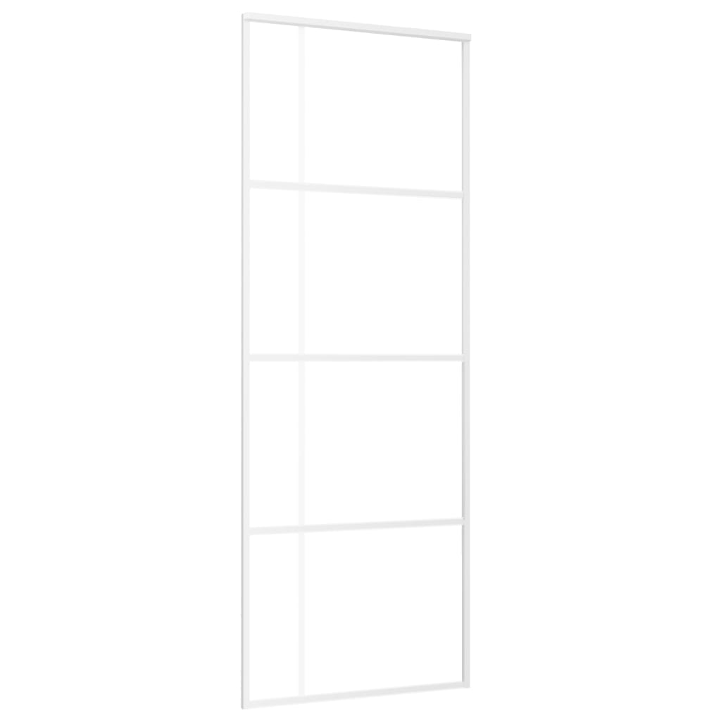 Berkfield Sliding Door ESG Glass and Aluminium 76x205 cm White