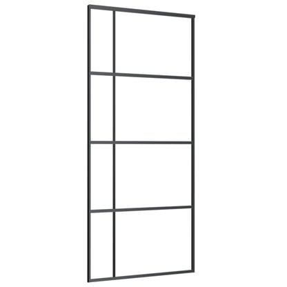 Berkfield Sliding Door ESG Glass and Aluminium 90x205 cm Black