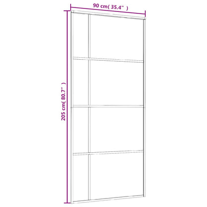 Berkfield Sliding Door ESG Glass and Aluminium 90x205 cm Black