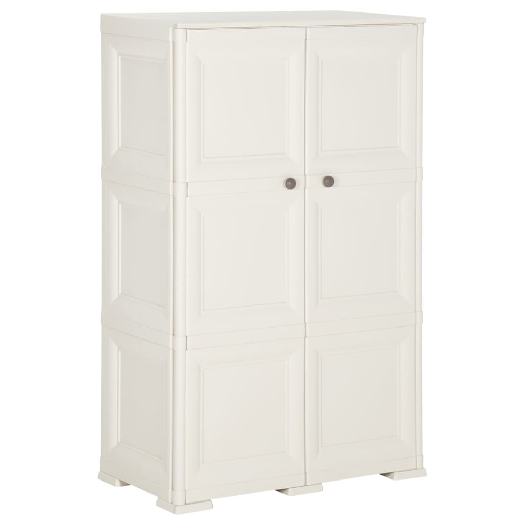 Berkfield Plastic Cabinet 79x43x125 cm Wood Design Angora White