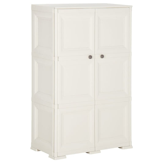 Berkfield Plastic Cabinet 79x43x125 cm Wood Design Angora White