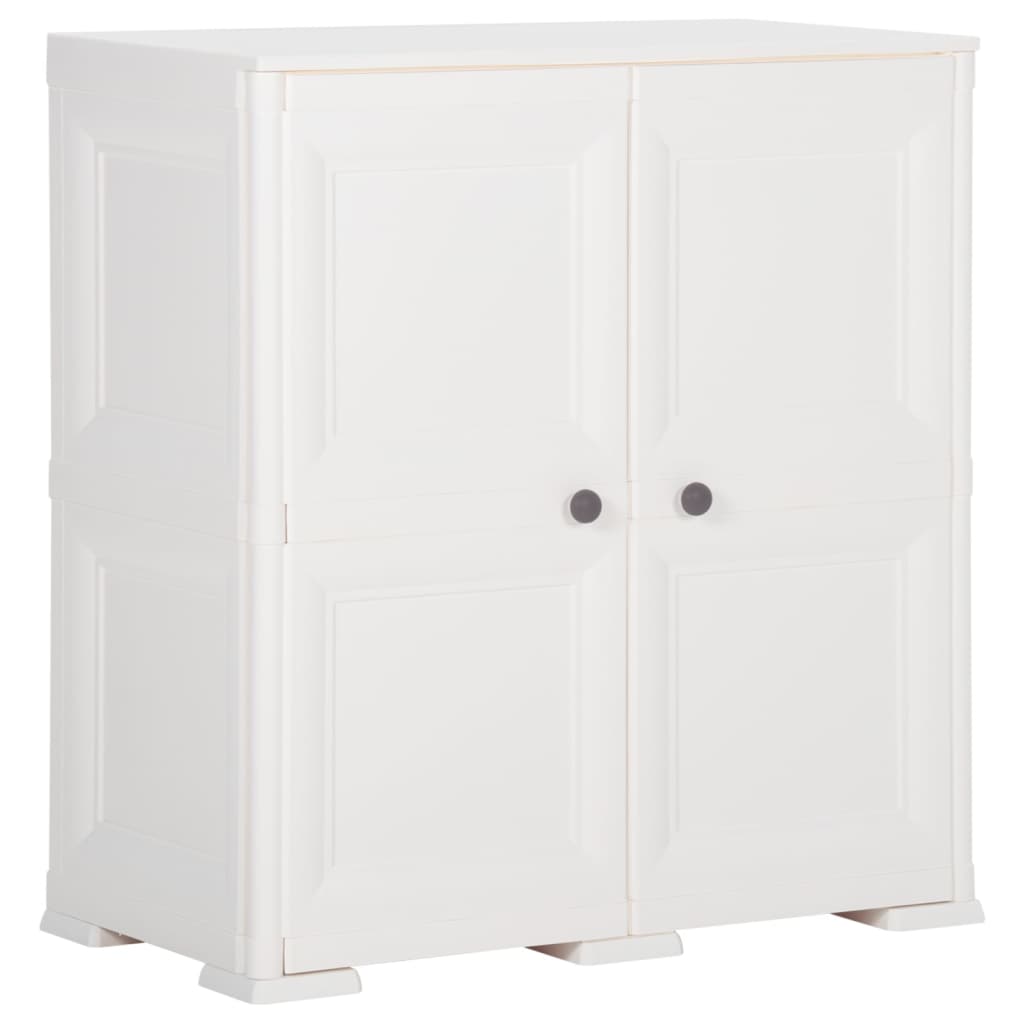 Berkfield Plastic Cabinet 79x43x85.5 cm Wood Design Angora White