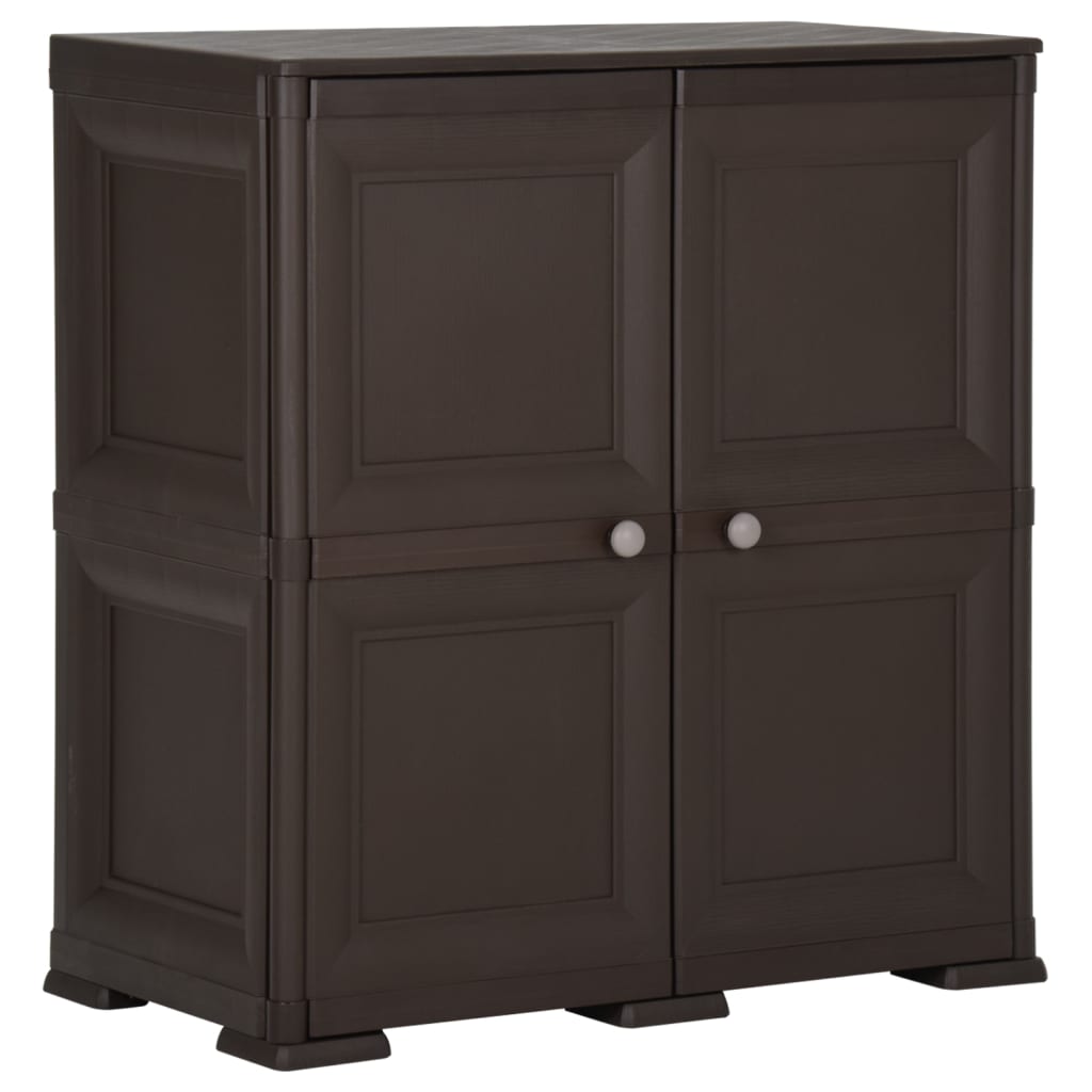 Berkfield Plastic Cabinet 79x43x85.5 cm Wood Design Brown