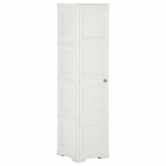 Berkfield Plastic Cabinet 40x43x164 cm Wood Design Angora White