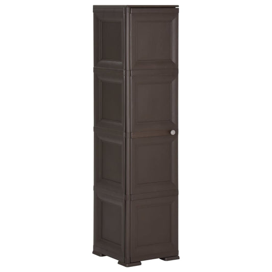 Berkfield Plastic Cabinet 40x43x164 cm Wood Design Brown