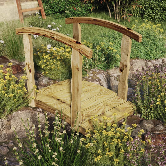 Berkfield Garden Bridge with Rail Impregnated Solid Wood Pine