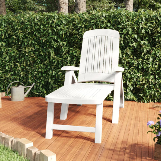 Berkfield Folding Sun Lounger Polypropylene White