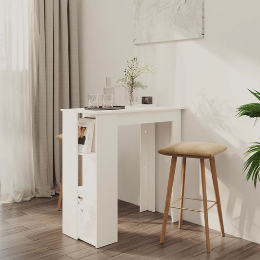 Berkfield Bar Table with Shelf White 102x50x103.5 cm Engineered Wood