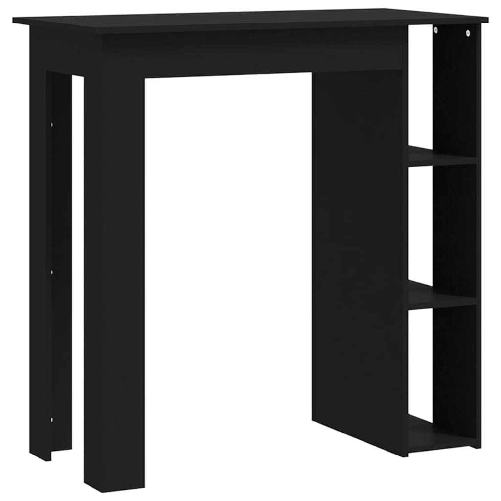 Berkfield Bar Table with Shelf Black 102x50x103.5 cm Engineered Wood