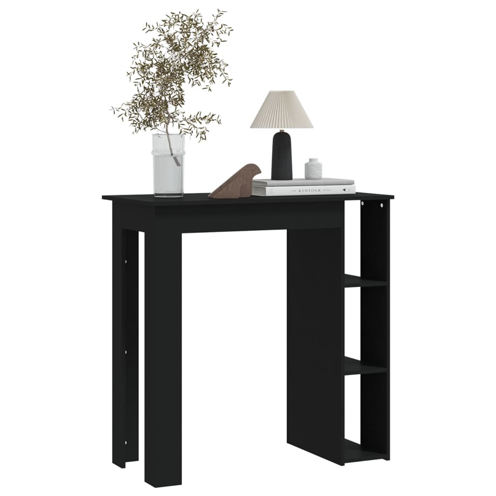 Berkfield Bar Table with Shelf Black 102x50x103.5 cm Engineered Wood