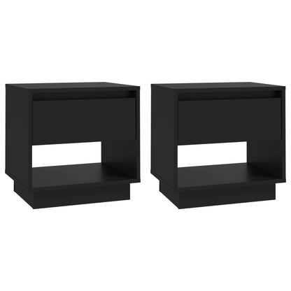 Berkfield Bedside Cabinets 2 pcs Black 45x34x44 cm Engineered Wood