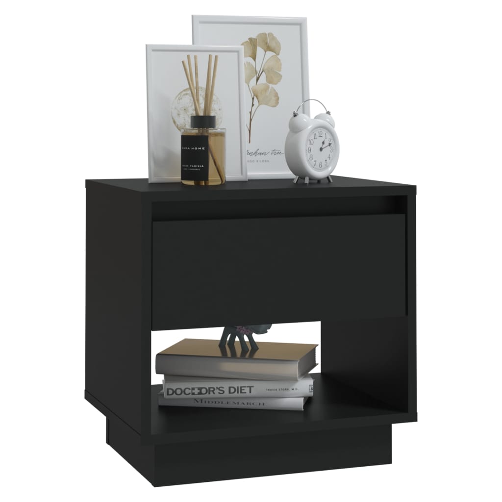 Berkfield Bedside Cabinets 2 pcs Black 45x34x44 cm Engineered Wood