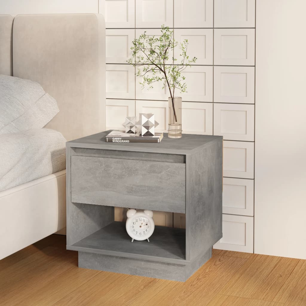 Berkfield Bedside Cabinet Concrete Grey 45x34x44 cm Engineered Wood