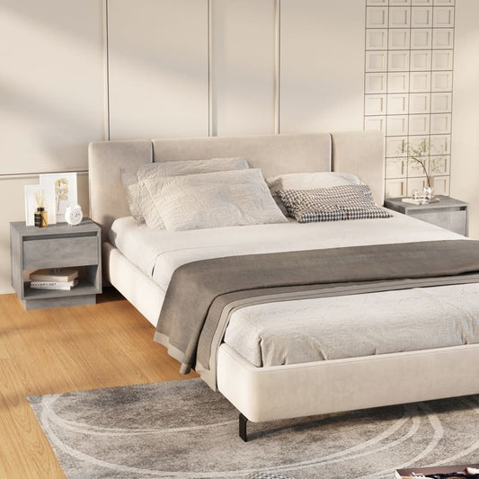 Berkfield Bedside Cabinets 2 pcs Concrete Grey 45x34x44 cm Engineered Wood