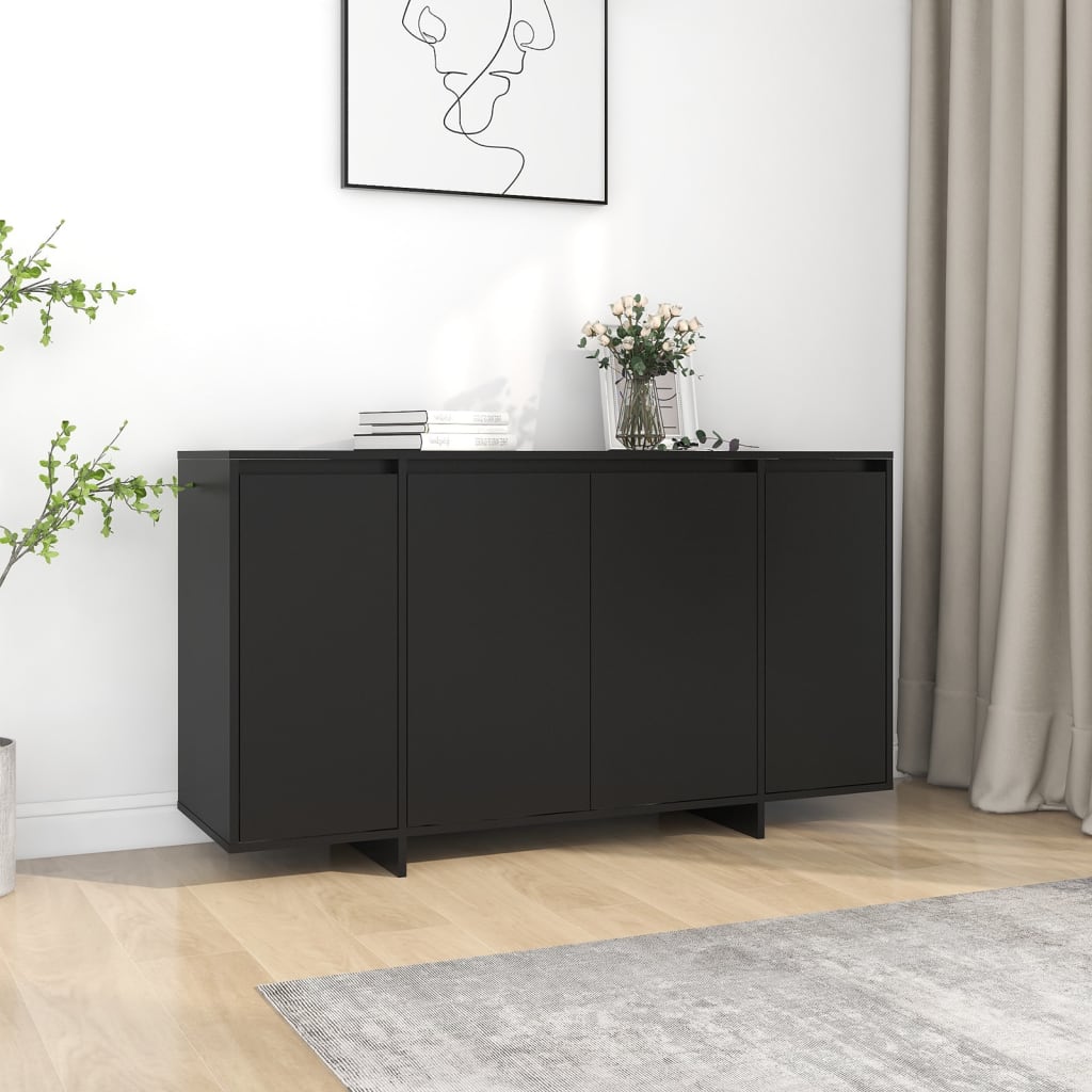 Berkfield Sideboard Black 135x41x75 cm Engineered Wood