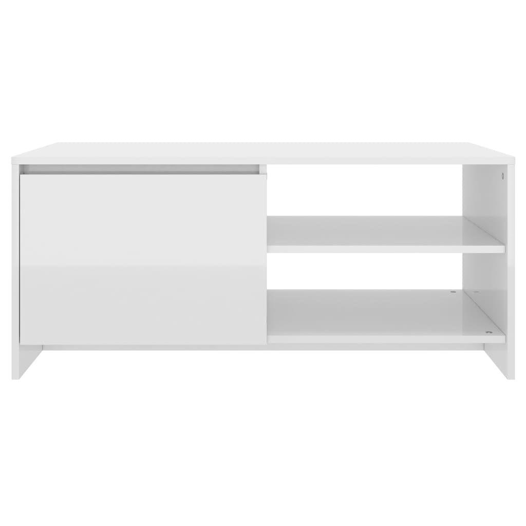 Berkfield Coffee Table High Gloss White 102x50x45 cm Engineered Wood