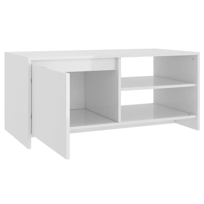 Berkfield Coffee Table High Gloss White 102x50x45 cm Engineered Wood
