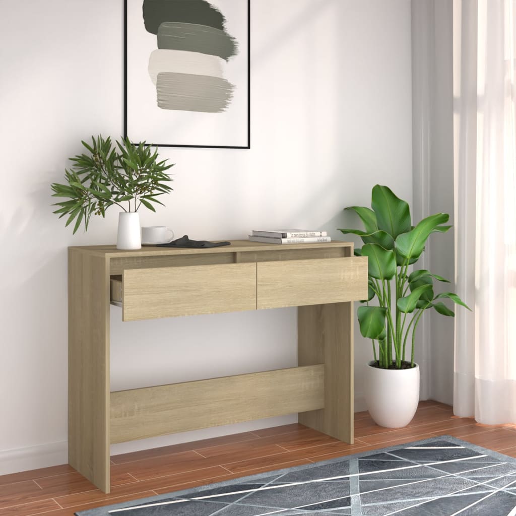 Berkfield Console Table Sonoma Oak 100x35x76.5 cm Engineered Wood