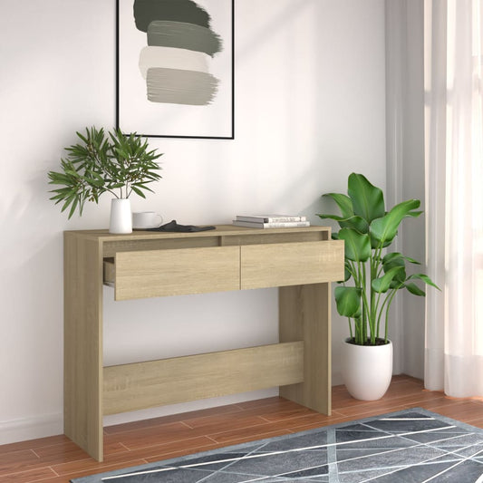 Berkfield Console Table Sonoma Oak 100x35x76.5 cm Engineered Wood
