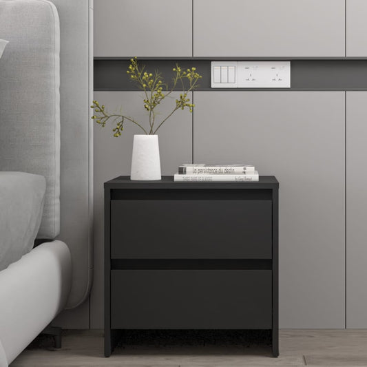Berkfield Bedside Cabinet Black 45x34.5x44.5 cm Engineered Wood