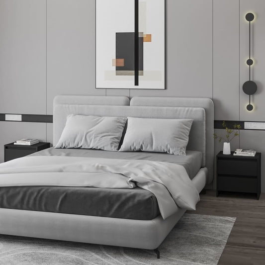 Berkfield Bedside Cabinets 2 pcs Black 45x34.5x44.5 cm Engineered Wood