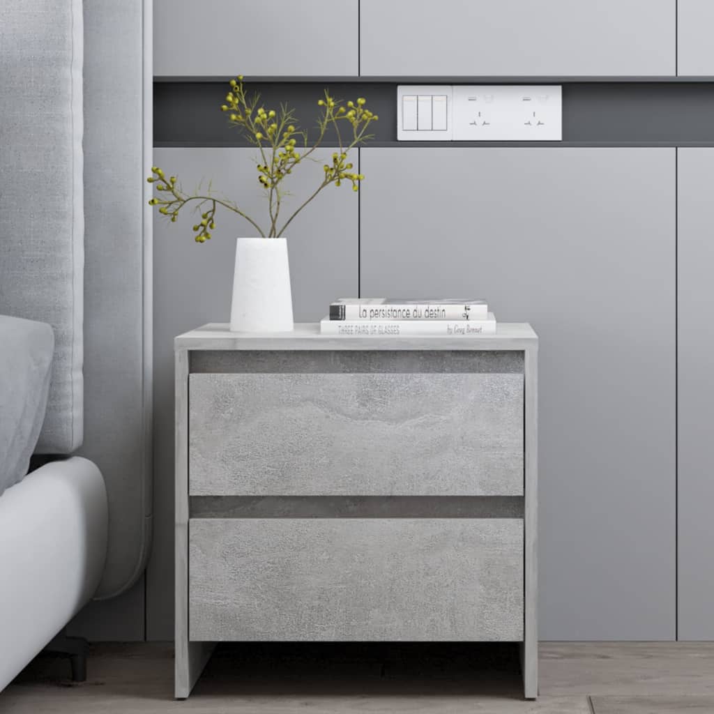 Berkfield Bedside Cabinet Concrete Grey 45x34.5x44.5 cm Engineered Wood