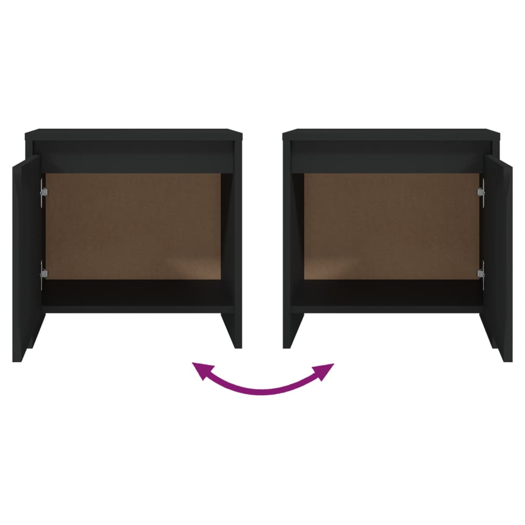 Berkfield Bedside Cabinet Black 45x34x44.5 cm Engineered Wood