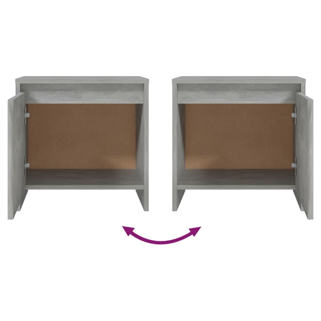 Berkfield Bedside Cabinet Concrete Grey 45x34x44.5 cm Engineered Wood