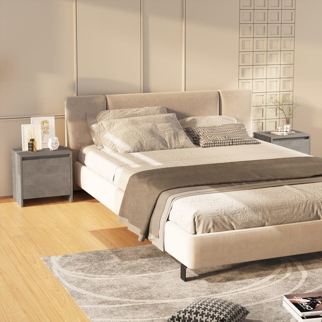 Berkfield Bedside Cabinets 2 pcs Concrete Grey 45x34x44.5 cm Engineered Wood