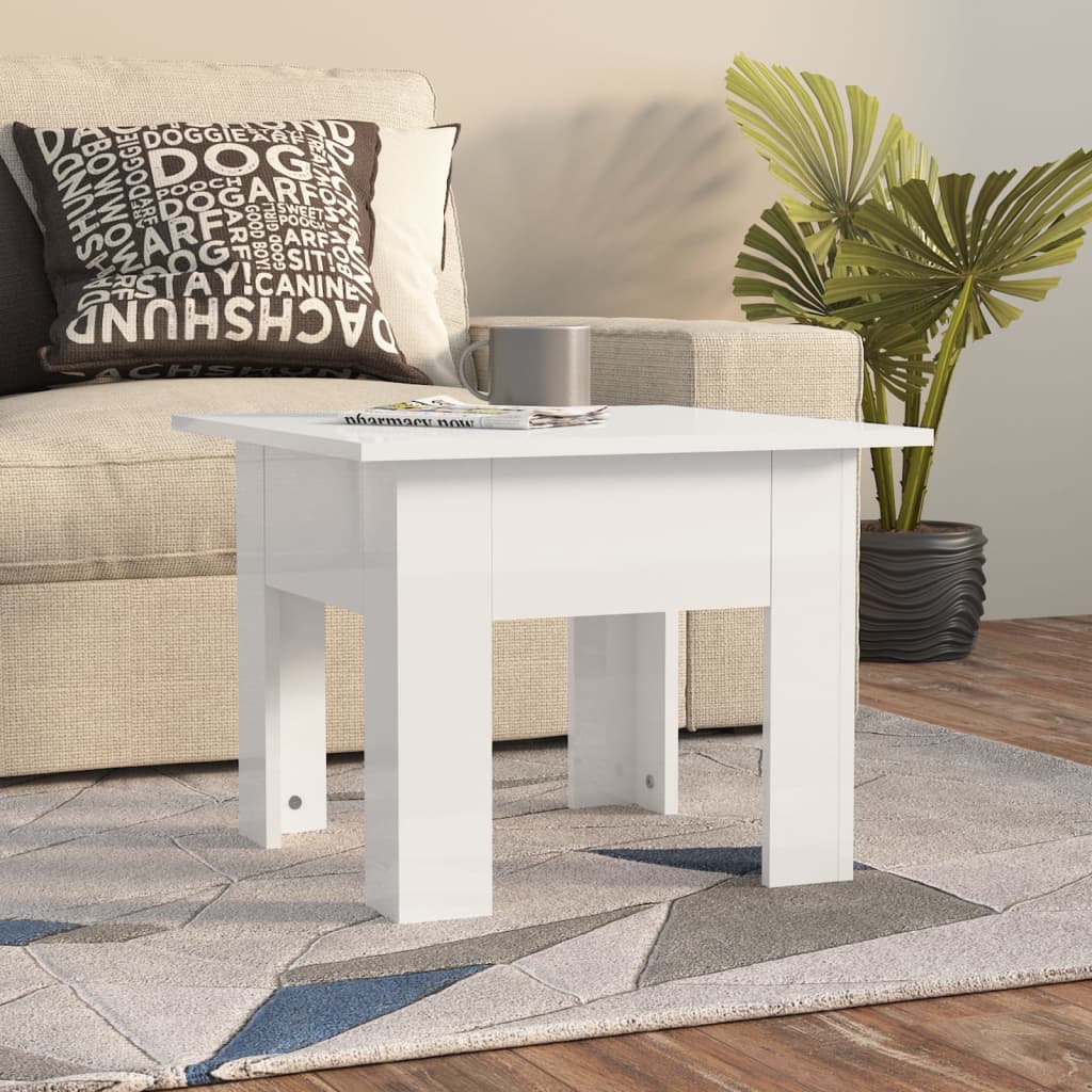 Berkfield Coffee Table High Gloss White 55x55x42 cm Engineered Wood