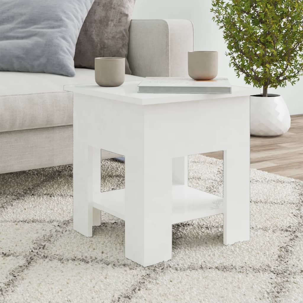 Berkfield Coffee Table High Gloss White 40x40x42 cm Engineered Wood