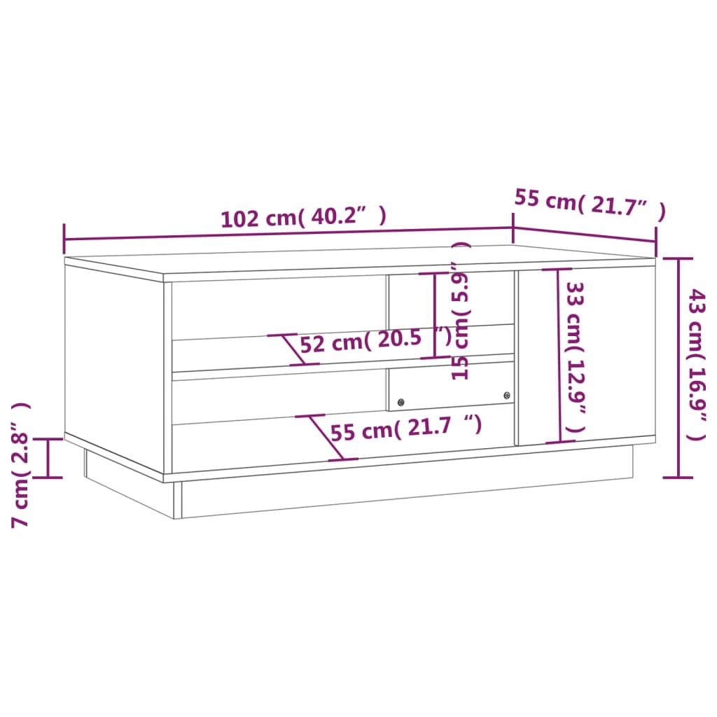Berkfield Coffee Table Concrete Grey 102x55x43 cm Engineered Wood