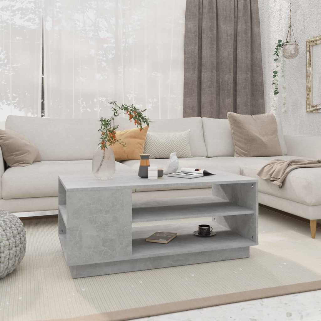 Berkfield Coffee Table Concrete Grey 102x55x43 cm Engineered Wood