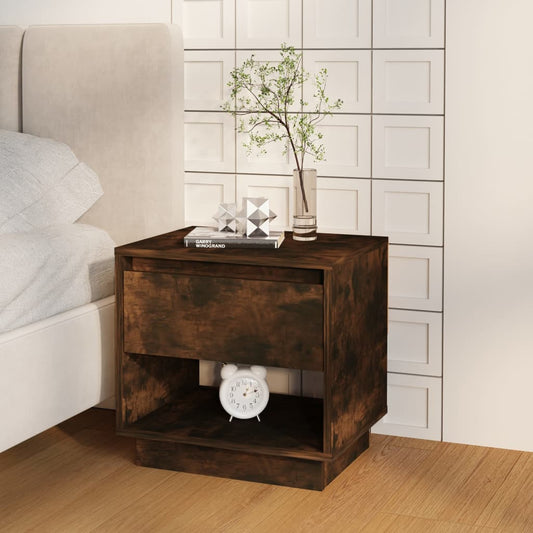 Berkfield Bedside Cabinet Smoked Oak 45x34x44 cm Engineered Wood