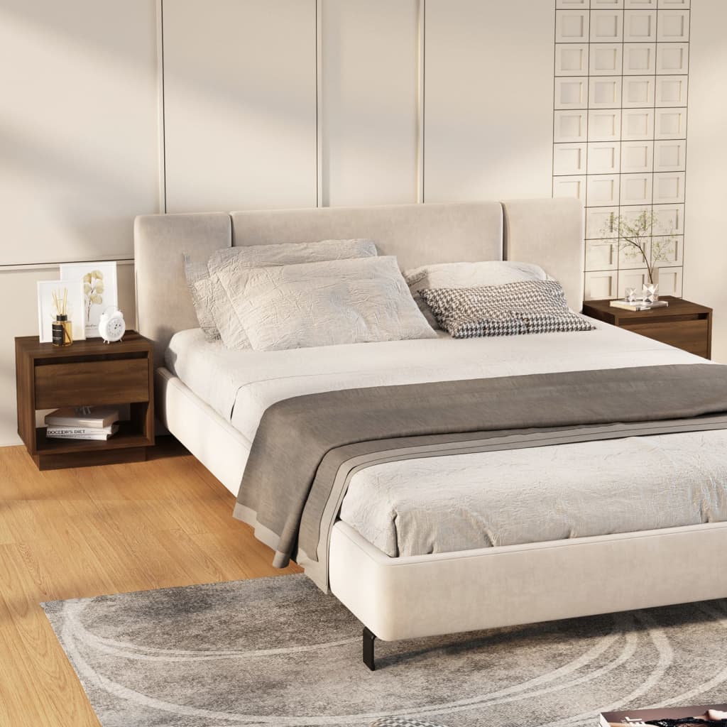 Berkfield Bedside Cabinets 2 pcs Brown Oak 45x34x44 cm Engineered Wood