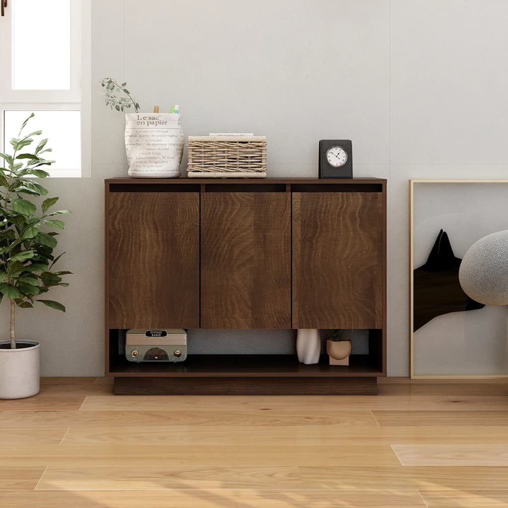 Berkfield Sideboard Brown Oak 97x31x75 cm Engineered Wood