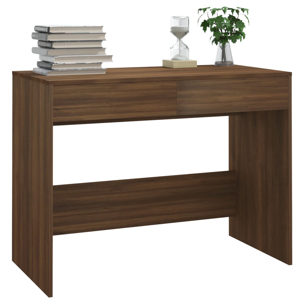 Berkfield Desk Brown Oak 101x50x76.5 cm Engineered Wood