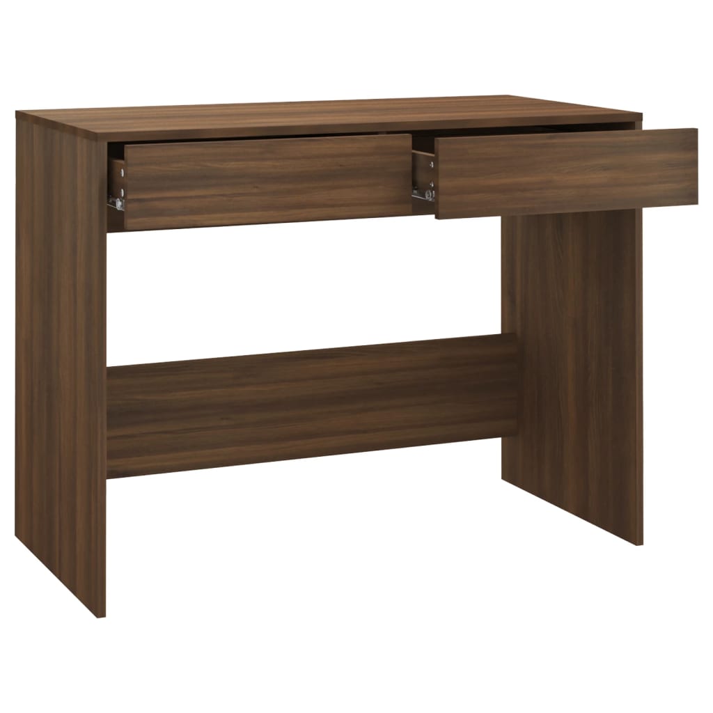 Berkfield Desk Brown Oak 101x50x76.5 cm Engineered Wood