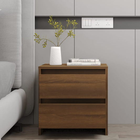 Berkfield Bedside Cabinet Brown Oak 45x34.5x44.5 cm Engineered Wood